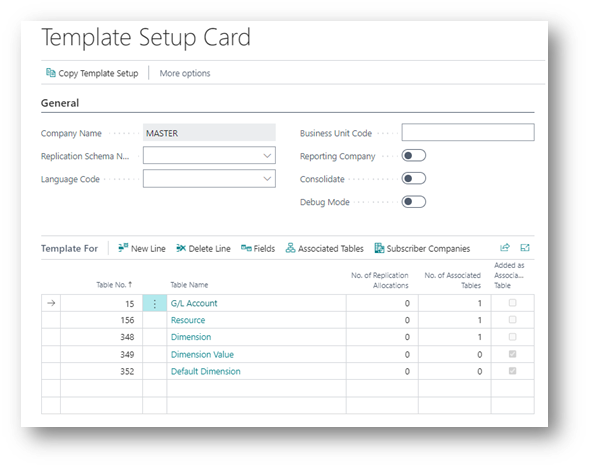 Template Setup Card